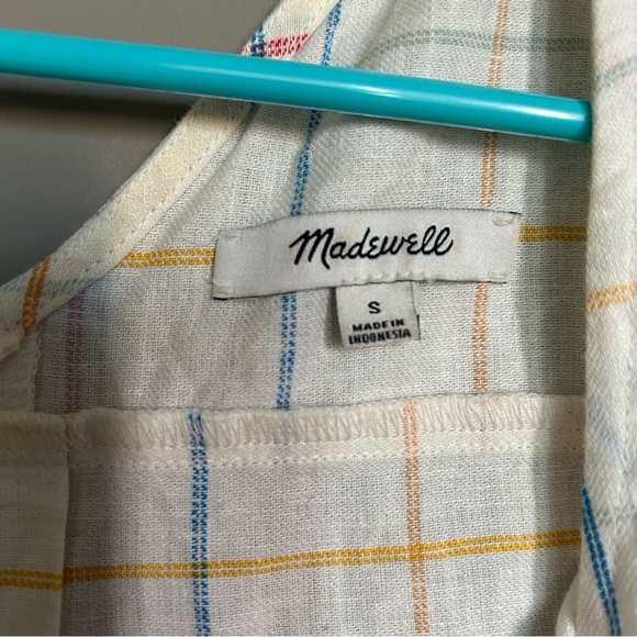 Madewell Small Side-Tie Tank Top in Windowpane, White Multicolor Plaid, Bows - Picture 8 of 8